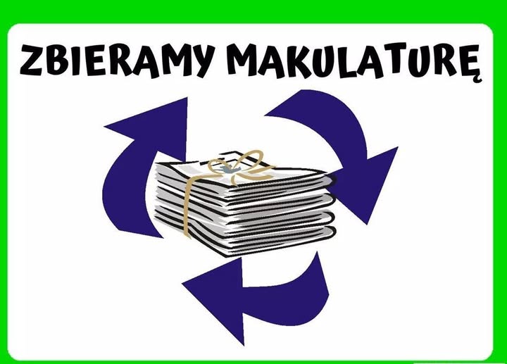 Gazety z napisem zbieramy makulaturę