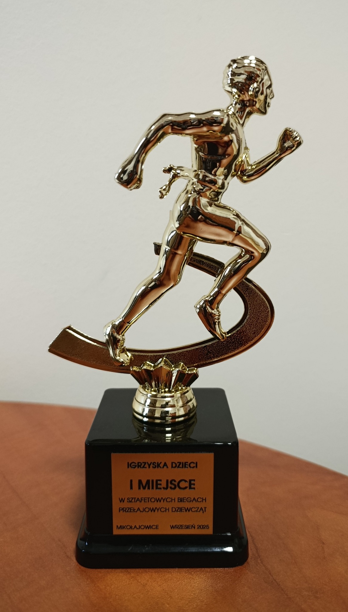 Statuetka za zajęcie 1 miejsca w biegach przełajowych