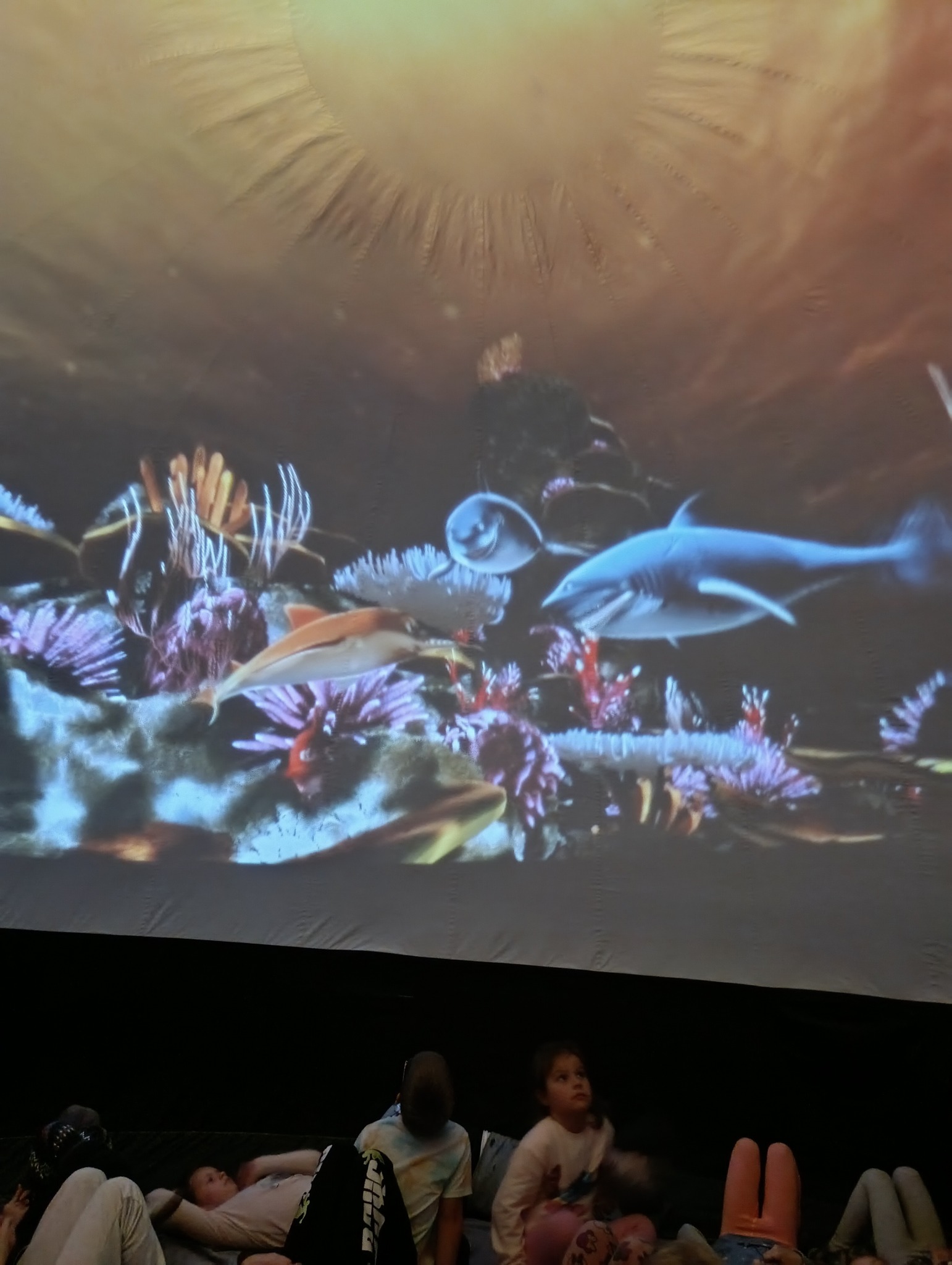 Dzieci w Mobilnym Planetarium