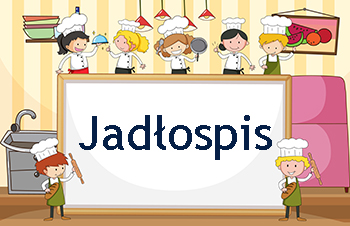 Napis jadłospis, i narysowani są kucharze