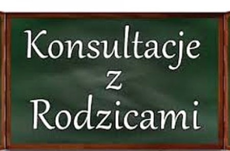 Napis: Konsultacje z Rodzicami