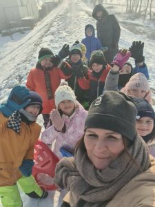 Zabawy na śniegu klasy I