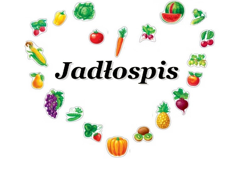 Słowo jadłospis w sercu warzyw