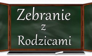 Tablica z napisem zebranie z rodzicami
