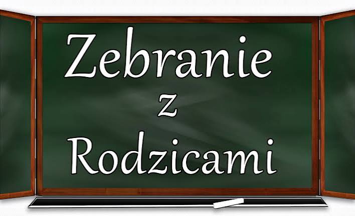 Tablica z napisem zebranie z rodzicami