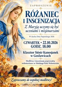 Plakat - zaproszenie na modlitwę różańcową